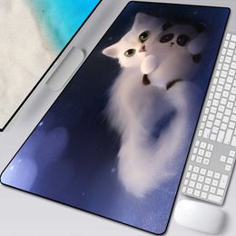 Mouse Pads Wrist Big Promotion 90X40CM Cute Cat Head Cool Designs Table Mouse Pad Laptop Computer Gaming Keyboard Mousepad Animal Mat R230824