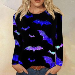 Women's Hoodies Halloween Sweatshirts Fashion Round Neck Long Sleeve Winter Casual Top Shirts Printed Lace Women