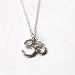 Chains 925 India Symbol Om Oh Yoga Silver Pendant Necklace