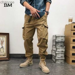 High Quality Cotton Military Joggers Men Streetwear Tactical Pants Fashion With Belt Cargo Pants Army Trousers Harajuku ClothesLF20230824.