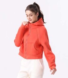Scuba Hoodies Full Zipper Outdoor Leisure Sweater Gym Women shirts Tops Workout Fitness Loose Thick Yoga Jackets Exercise Running sweatshirt