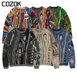 Men's Sweaters Kapital Vintage Colourful Retro Ethnic Style Fall Sweater For Men Knitted Round Neck Fashion Colour Women Pullover 230824