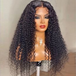 200Density 13x4 Lace Front Wig Deep Kinky Curly Human Hair Wigs Brazilian 4x4 Transparent Lace Closure Wigs for Women Bling Hair