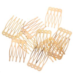 Headbands 10pcs 510 Teeth DIY Metal Hair Comb Claw Hairpins Silver Gold Bronze Clip Craft Handmade Bridal Jewelry Acc 230823