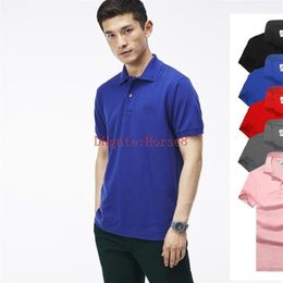 Novo camisa de pólo de crocodilo masculino de manga curta camisas casuais do homem, sólida camiseta clássica e camisa polo 801251l