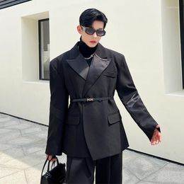 Men's Suits SYUHGFA Korean Style Handsome Black Suit Elegance Male Blazers Solid Color Personality Clothing Fashion Trend Jackets Coat