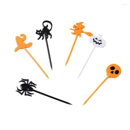 Forks Decorating Desserts Fruit Fork Spooky Halloween Cupcake Toppers Ghost Bat Pumpkin Picks For Baby Showers Birthdays Parties Set