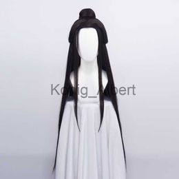 Synthetic Wigs Manga Heaven Official's Blessing Cosplay Wig Xie Lian Long 90cm Black Hair Tian Guan Ci Fu Ancientry Universal Wig Chip Bun x0824