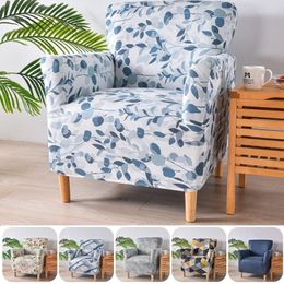 Chair Covers Floral Club Sofa Cover Elastic Spandex Tub Armchair Stretch Single Couch Slipcovers For Study Bar Counter Living Room