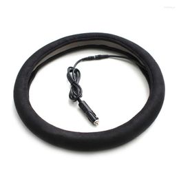 Steering Wheel Covers 094D Car Heated Sleeves Auto Lighter Plug Electric Winter Hand Warmer