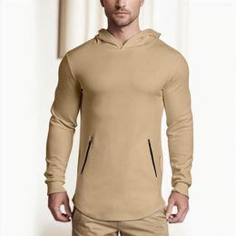 Men's Hoodies Hoodie Sports Muscle Long Sleeve Hooded Outdoor Fitness Wear Sweatshirts