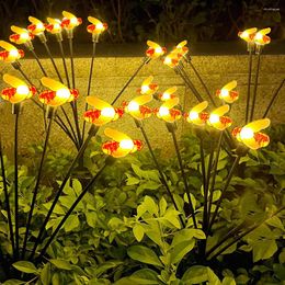 Swaying Patio Light Solar Yard Waterproof Bee Decoration Firefly Outdoor Lights Decorative Pathway