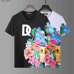 Mens Designer T shirt Italian Milan Fashion Print T-shirt Summer Black White T-shirt Hip Hop Streetwear 100% Cotton Tops Plus size 4017 dsquare d2 dsqs dsq2s X5BN