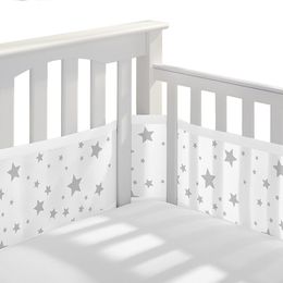 Bed Rails 2PcsSet Breathable AntiBumper Baby Mesh Crib Liner Protector 230824