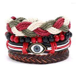 Bangle Jessingshow Boho Multilayer Leather Bracelet Set Eye Charms Bracelets For Man Ethnic Jewelry Punk Wrap Wristband