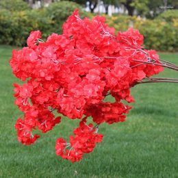 Decorative Flowers Artificial Cherry Blossom Branches Ceiling Decoration El Landscape Background Wall Wedding Arch DIY