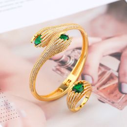 Bangle designer diamond snake bracelet plated 18K gold Jewellery bracelets for women girls ladies daughter ring luxury jewlery birthday Wed