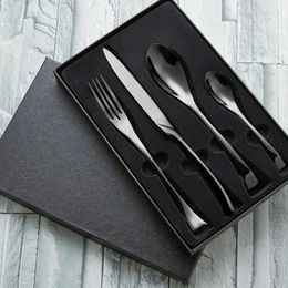Dinnerware Sets Germany Kaya Black Gold Stainless Steel Knife And Fork Spoon Gift Set Western Steak El Tableware