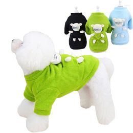 Dog Apparel Cute Sweater Autumn Winter Dogs Clothes With Bear Decor For Puppy Cat Chihuahua Clothing Pomeranian Yorkie Coat Pet Costumes