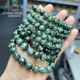 Bangle JD 8A Natural Green Charoite Stone Bracelet Women Men Genunie Seraphinite Lucky Clinochlore Crystal Charm Handmade Wrist Jewellery 230824