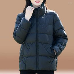 Women's Trench Coats Stand Collar Thin Women Warm Jacket Down Winter Coat Parkas 2023 Fashionable Cotton Padded T219