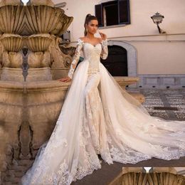 A-Line-Kleider 2023 Eine Linie Böhmen von V-Ausschnitt Strand Tle Spitzen Applikat Plus Size Bridal Gown Vintage Vestido de Novia für Frauen Custom Drop DHU16