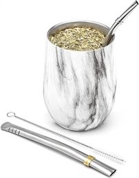 Mugs Modern Mate Cup And Bombilla Set (Yerba Cup) -Yerba Double Walled 18/8 Stainless Steel