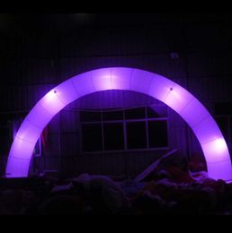 wholesale 10mx5mH (33x16.5ftH) Commercial decorative round LED inflatable lighting arch advertising archway door for party wedding event