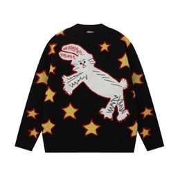 Men's Sweaters Men 's Casual Sweater Hip Hop Harajuku Cartoon Rabbit Print Loose Knit Sweater Couple Cotton Pullovers O-Neck Unisex Streetwear 230823