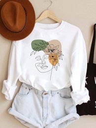 Women's Hoodies Ladies Spring Autumn Winter Female Graphic Sweatshirts Women Pullovers Watercolour Plant Lovely Casual Fashion Clothing