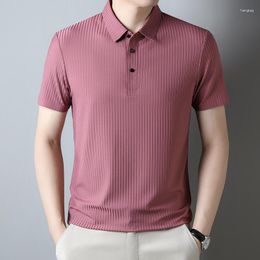 Men's T Shirts Polo Shirt For Men Clothing 2023 Summer Casual Mens Short Sleeve T-shirts Fashion Striped Top Ropa Hombre