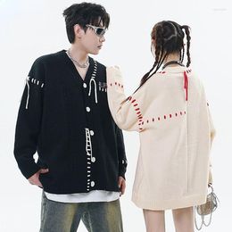 Men's Sweaters Mens Tassel Embroidery Cardigan Sweater For Women Autumn Oversized Vintage Causal Tops Loose Knitted Men Ropa De Hombre