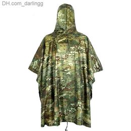 Ghillie Impermeable Raincoat Poncho Rain Tactical Military Suits Camping Umbrella Travel Rainwear Hiking Outdoor Hunting Gear Q230824