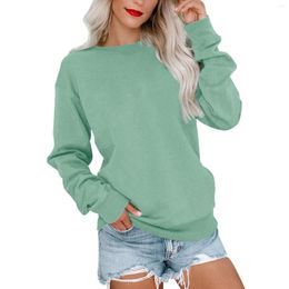 Women's Hoodies Womens Casual Round Neck Sweatshirt Long Sleeve Top Cute Pullover Loose Version Fashion Light 3 Quarter Sweaters Men