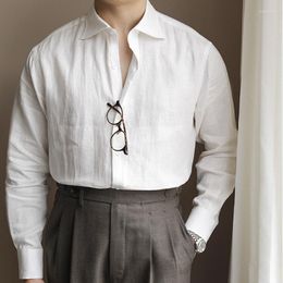 Men's Dress Shirts 2023 Spring Summer Fashion Business Casual Male No-Ironing Slim Men Long-sleeved Formal P275