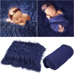 Blankets Pcs/set Children Blanket Kids Baby Wrap Headband Props Newborn Photo Basket Padding Accessory