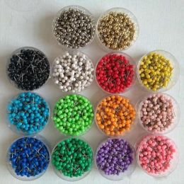 wholesale 1/ 8 Inch Small Map Push Pins Map Tacks, Plastic Head with Steel Point, 100 pcs/set, 14 colors for option LL LL