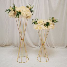 tall gold metal flower vases stand for wedding centerpieces for Party Table Decoration Ocean express