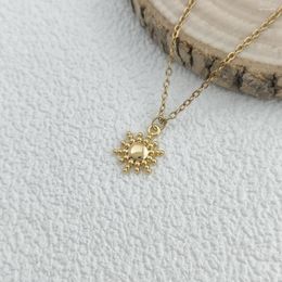 Pendant Necklaces For Women Polished Gold Color Sun Shape Adjustable Length Chains Necklace Charm Jewelry Unisex