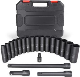 Other Hand Tools 10 20pcs 1 2" Drive Metric Impact Socket Set Universal Deep Wrench for Air Pneumatic Repair 230824