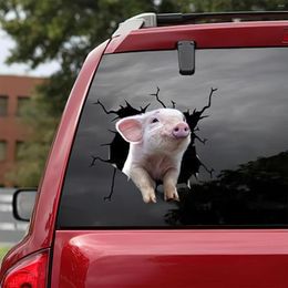 Gift Wrap Pig Car Stickers Pet Sticker Puppy Paste Decorations Crack Window Lover Wall