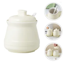 Dinnerware Sets Sugar Bowl Ceramic Storage Canister Kitchen Sauce Jar Spice Salt Household Seasoning Container
