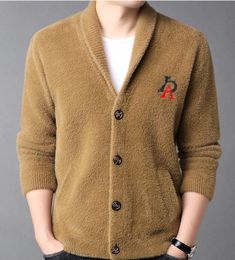 mens sweater designer sweater Knitted mink cardigan for men in autumn and winter 2023, new middle-aged men's casual thickened sweater, mink jacket