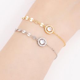 Link Bracelets Bracelet HADIYANA Charm Vintage Gold Silver Color Accessories For Women Designer Jewelry SL4104 Anniversary Party Gift