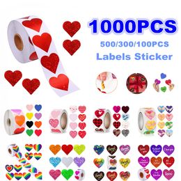 Heart Shape Love Valentine's Day Stickers Wedding Party Seal Labels Gift Decoration Wrap Tag Stickers Self-adhesive
