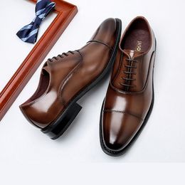 Dress Shoes High Quality Handmade Oxford Dress Shoes Men Genuine Cow Leather Suit Shoes Footwear Wedding Formal Italian Shoes 230824