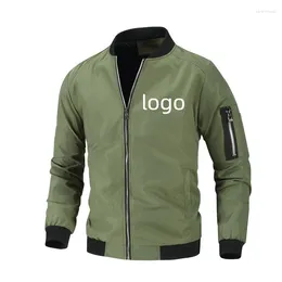 Men's Jackets Zipper Loose Casual Spring Solid Wholesale Custom Logo Jacket With Pockets Autumn Outerwear Long Sleeve