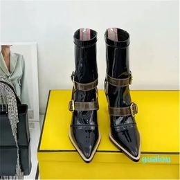 Designer -Heels Ankle Boots Shoes Pointed Toes Booties Luxury Designers Shoe For Women Factory Footwear