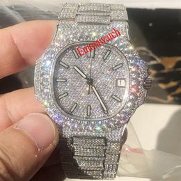 CZ Diamonds Watch Men Iced Out Watches Automatic self-winding Eta movement Luxury watch sapphire glass wristwatches with box and p258h