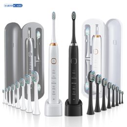 Toothbrush Electric Sonic Toothbrush 8 Brush Heads Smart Ultrasonic Dental Teeth Whitening Rechargeable Adult Tooth Brush Sarmocare S100 230824